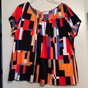 Colorful Geometric Print Top